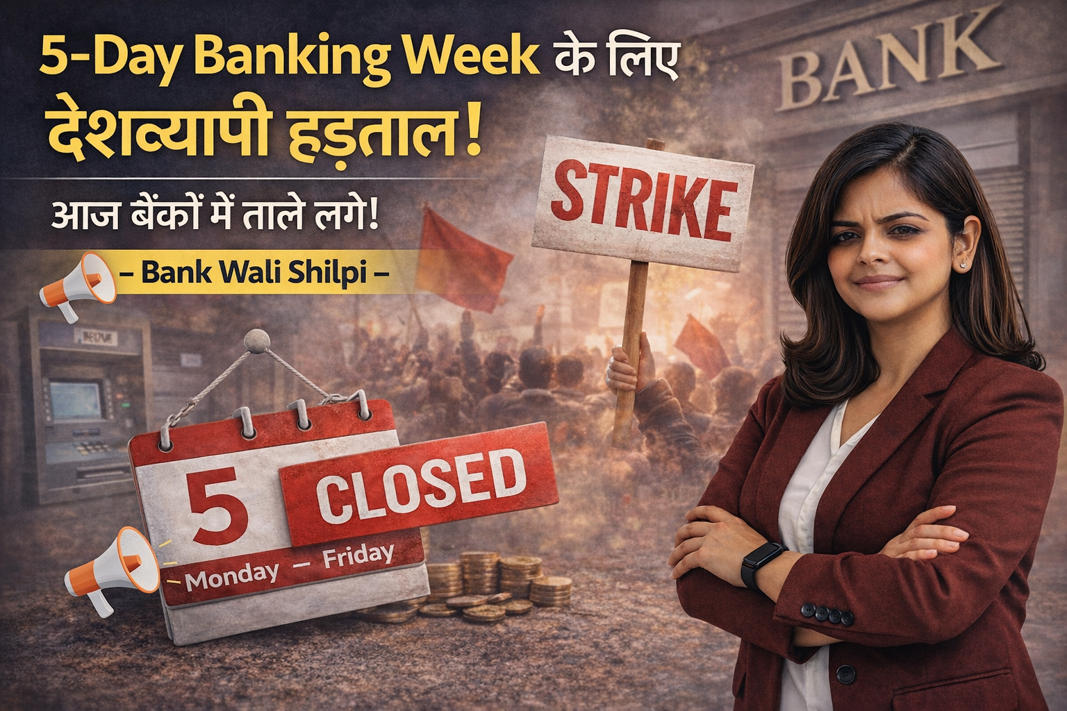 आज बैंक में हड़ताल है? जानिए कौन-कौन से बैंक बंद हैं और आपका काम कैसे प्रभावित होगा Bank Strike